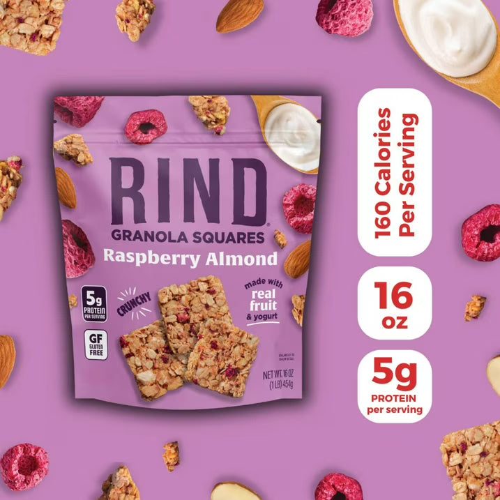 RIND Granola Squares Raspberry Almond, 16 oz.