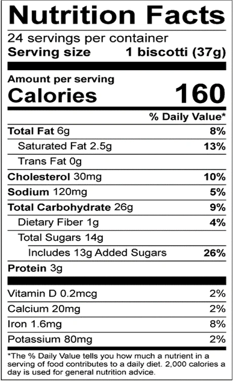 Nonni's Biscotti Almond & Dark Chocolate, 1.33 oz, 25 ct.