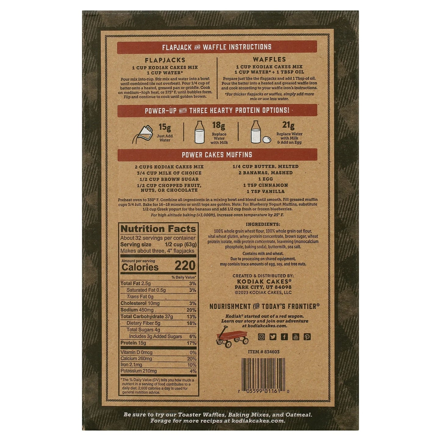 Kodiak Power Cakes Flapjack & Waffle Mix, 72 oz.