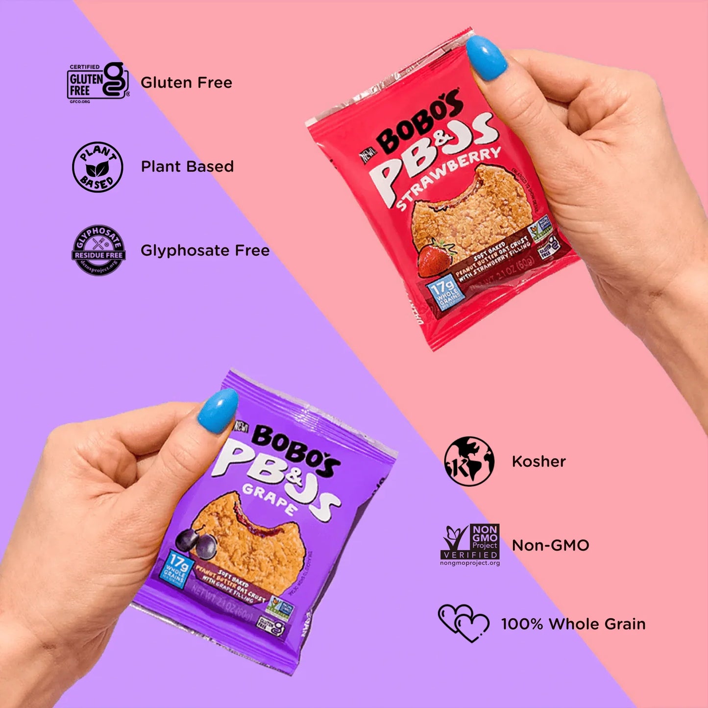 BoBo's PBandJ's Strawberry and Grape Variety Pack, 20 ct.