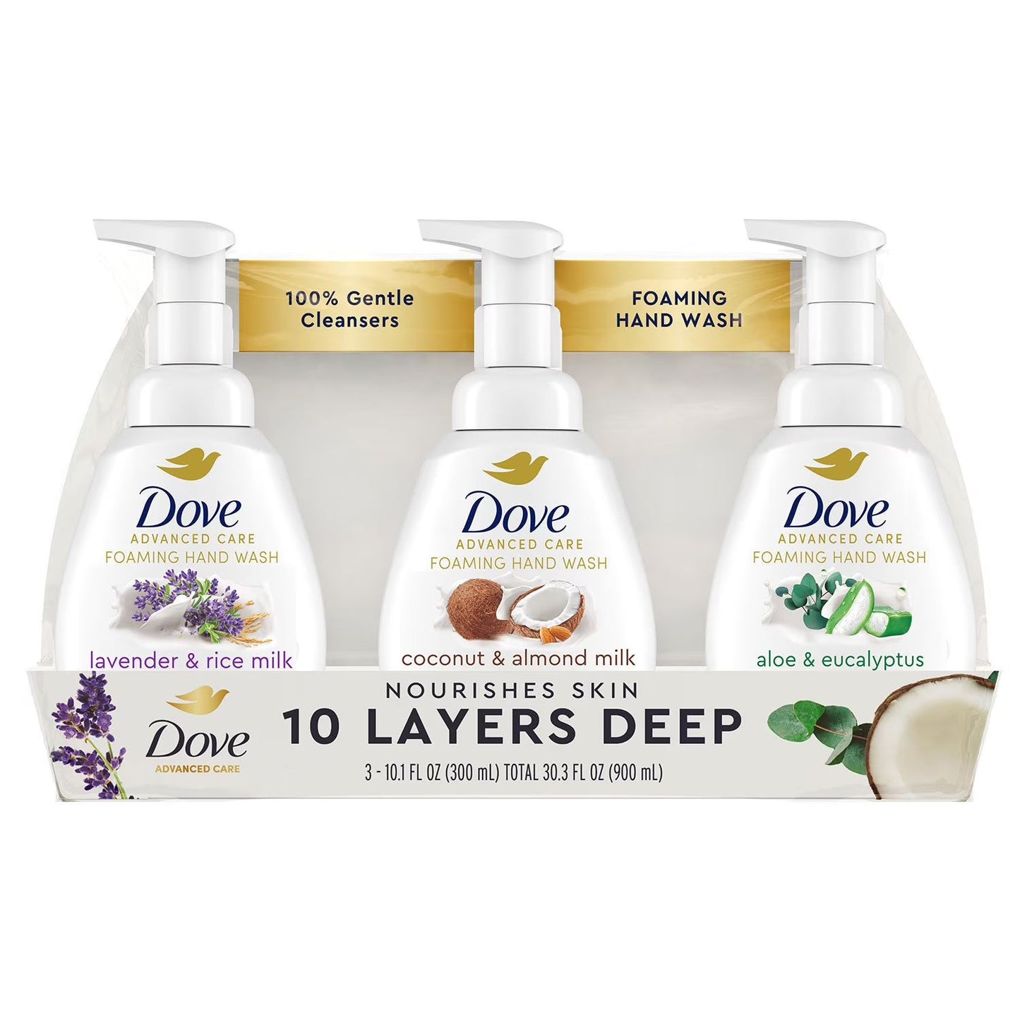 Dove Foaming Hand Soap Variety Pack, (3) 10.1 fl oz
