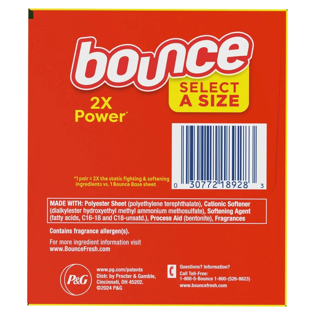 Bounce Select A Size Fabric Softener Dryer Sheets, 400 ct.