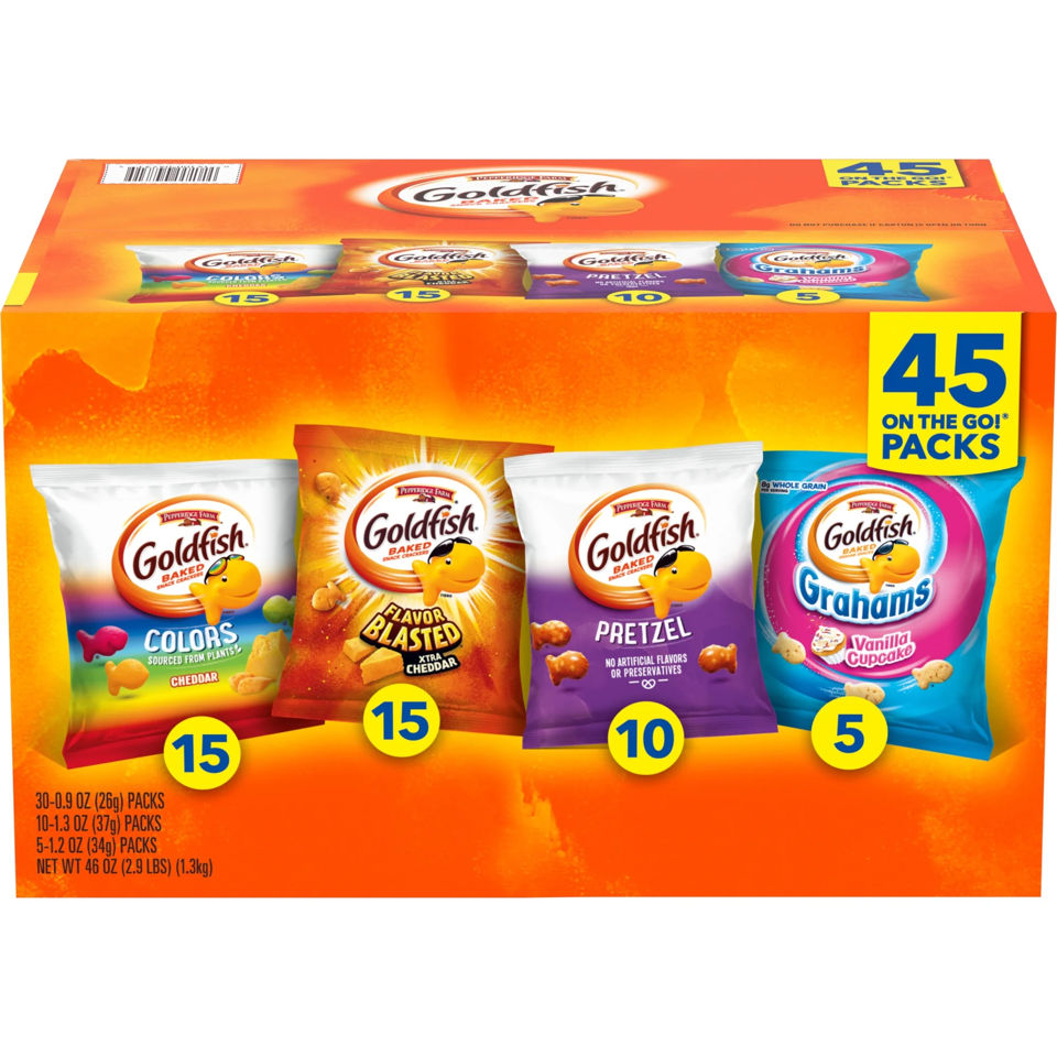 Pepperidge Farm Goldfish Crackers Sweet & Savory Variety Box, 45 Ct.