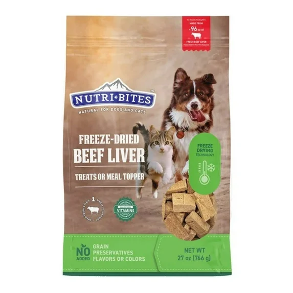 Nutribites Freeze Dried Beef Liver Treats, 27 oz.