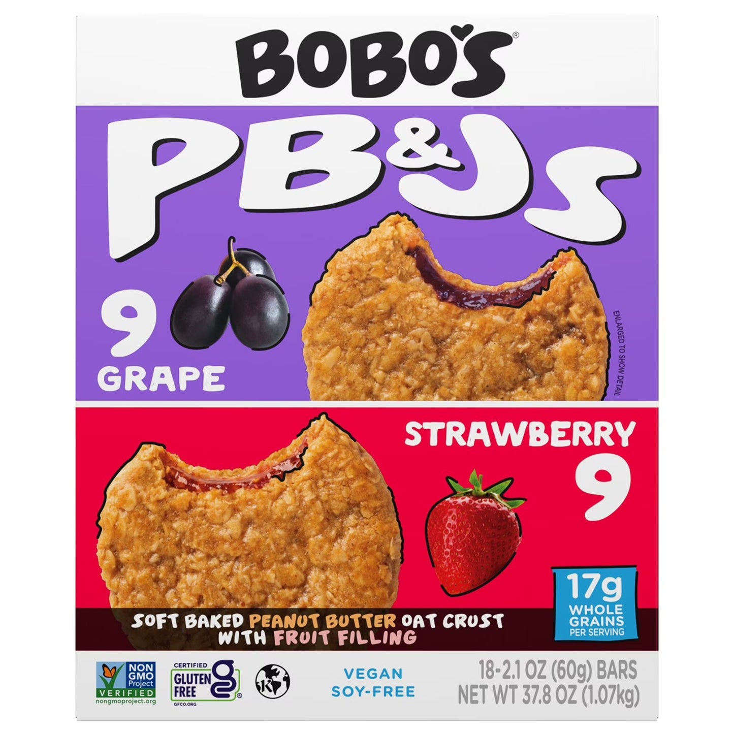 BoBo's PBandJ's Strawberry and Grape Variety Pack, 18 ct.