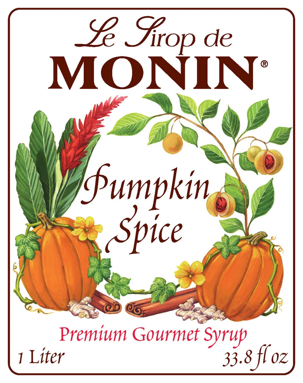 Monin Pumpkin Spice Syrup, 25.4 oz.