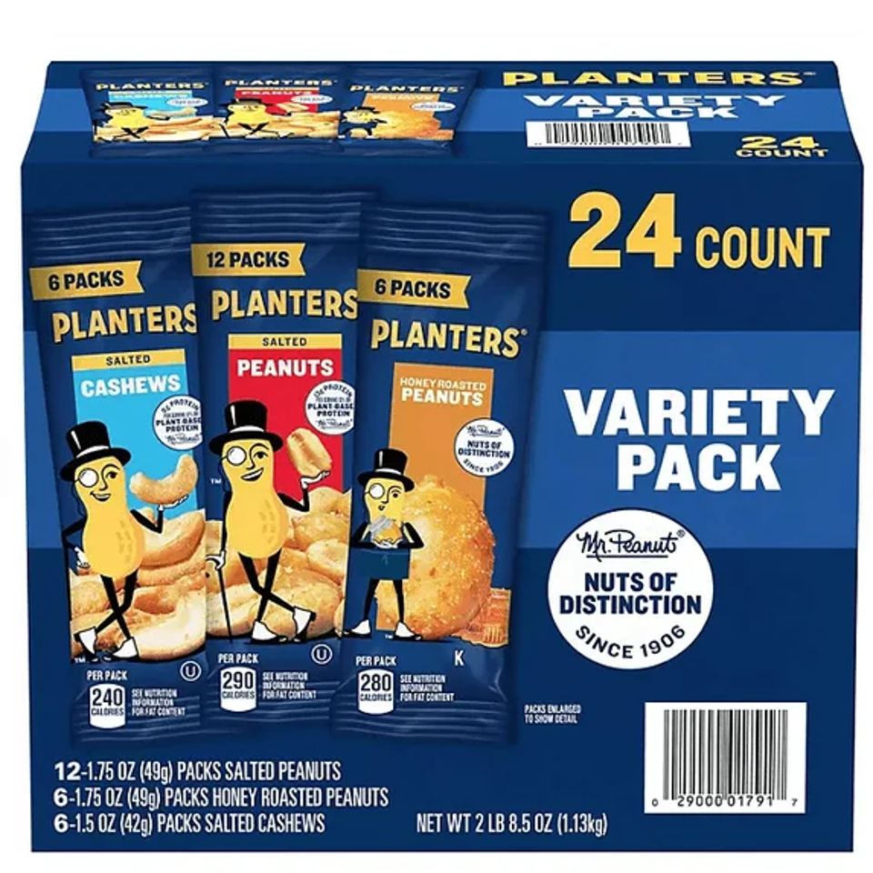 Planters Variety Pack Cashews and Peanuts, 24 ct.