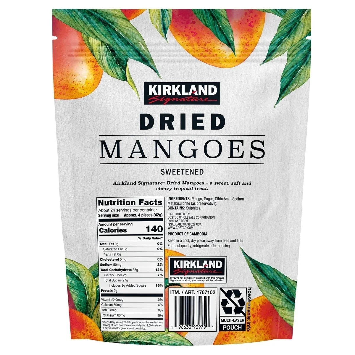 Kirkland Sweetened Dried Mango, 35oz
