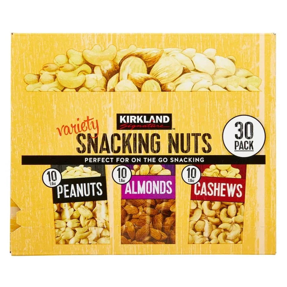 Kirkland Snacking Nuts Variety Pack, 1.6oz, 30 count