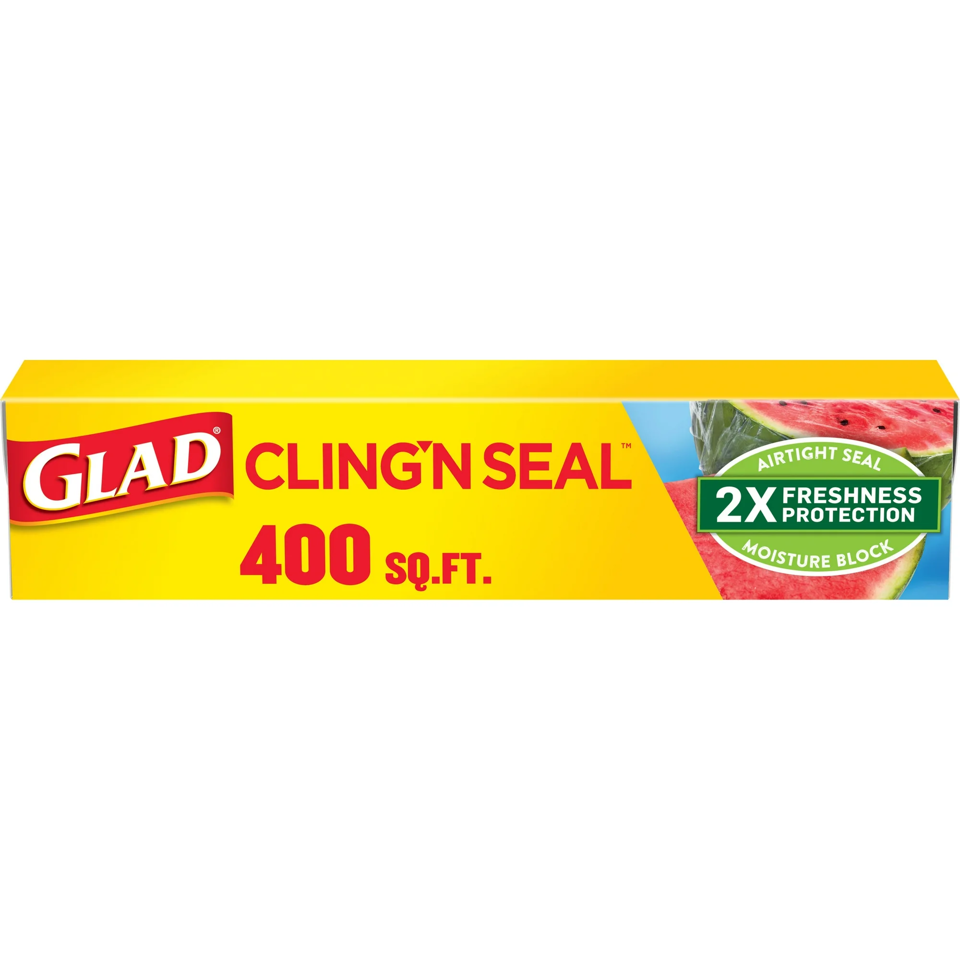 Glad Cling 'N Seal Plastic Wrap, 400 sqft.