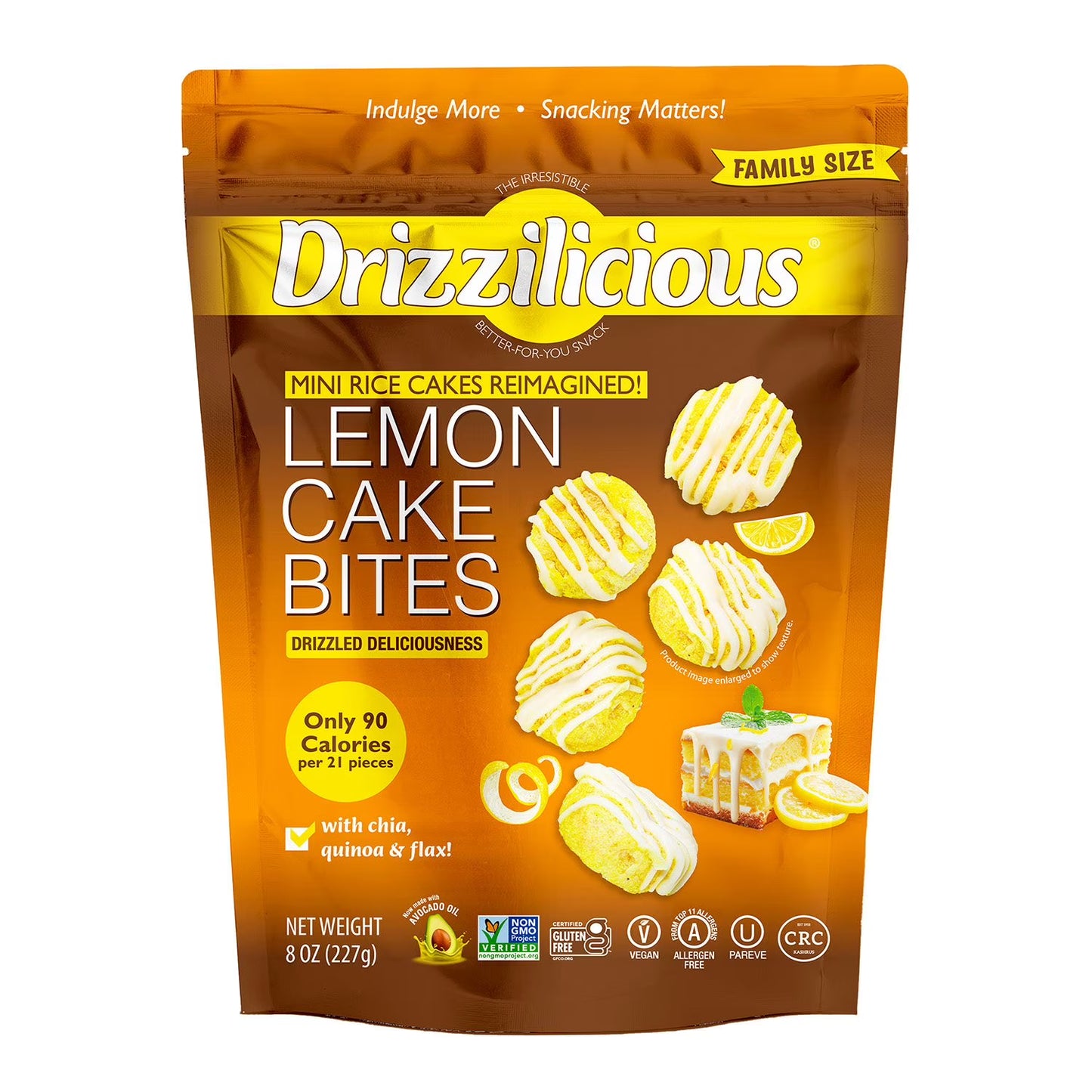 Drizzilicious Lemon Cake Mini Rice Cake Bites, 8 oz.