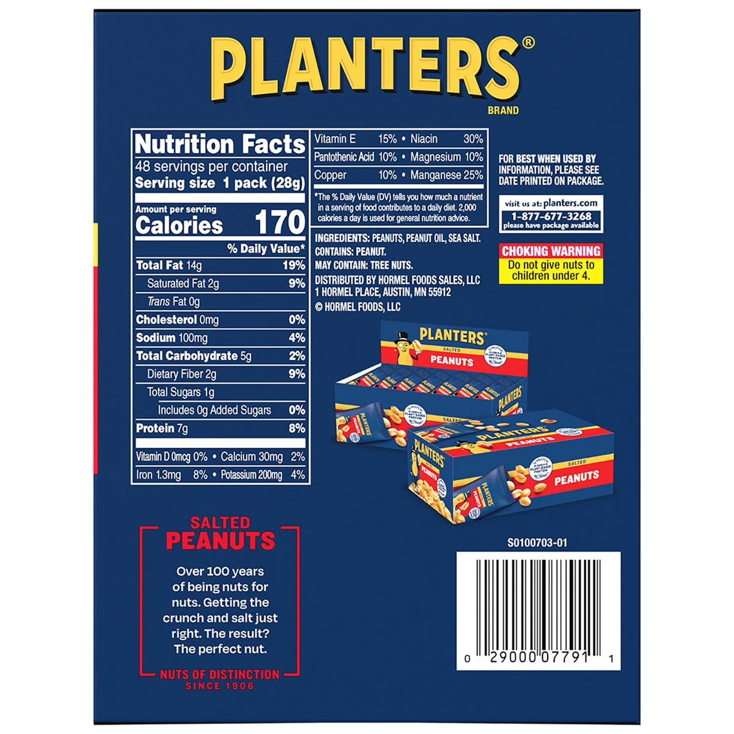 Planters Salted Peanuts, 1 oz, 48 ct.