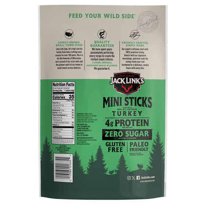 Jack Link's Turkey Jerky Savory Herb Mini Sticks, 0.5 oz, 24 ct