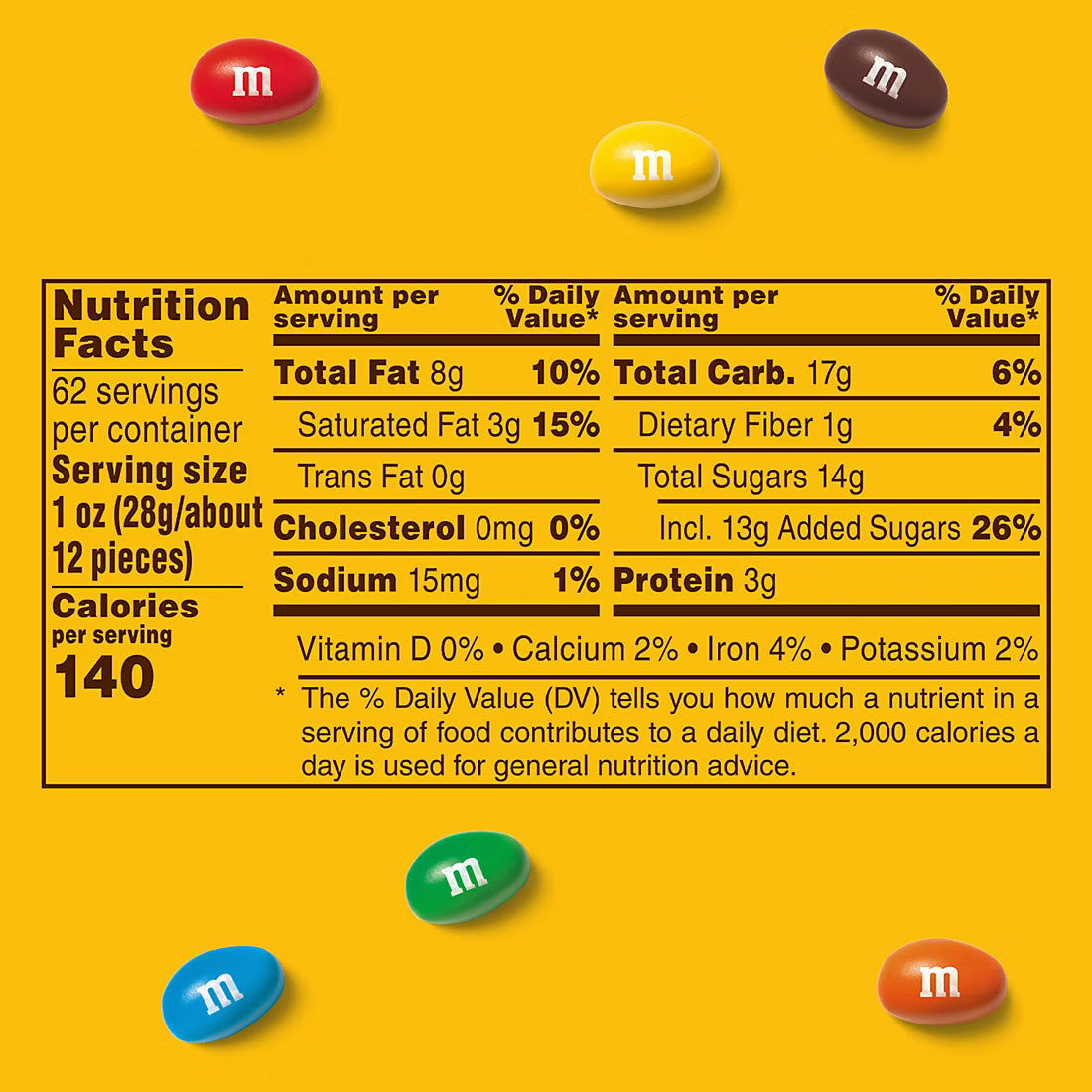 M&M's Peanut Milk Chocolate, 62 oz.