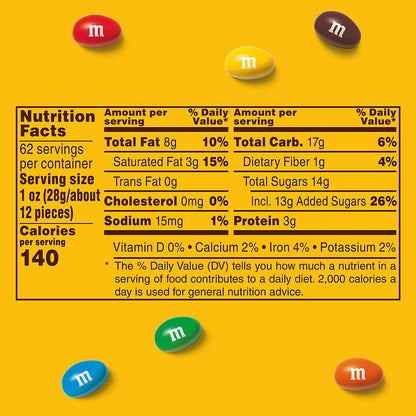 M&M's Peanut Milk Chocolate, 62 oz.