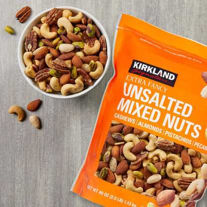 Kirkland Extra Fancy Unsalted Mixed Nuts, 2.5 lbs.