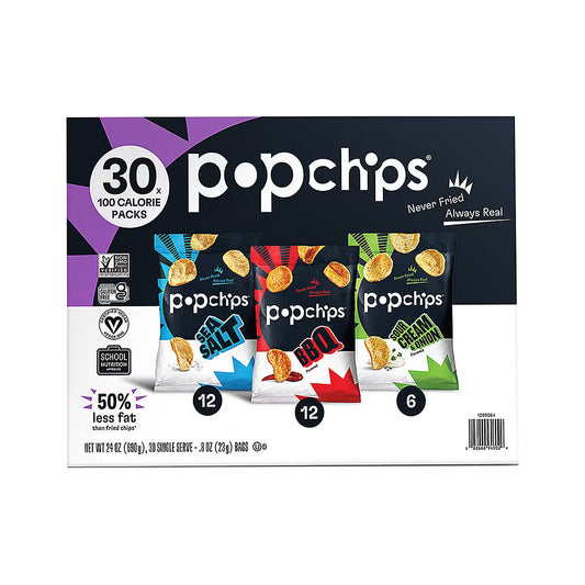 PopChips Variety Pack, 0.8 oz, 30 ct.