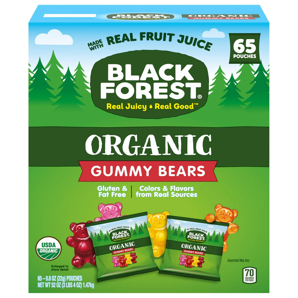 Black Forest Organic Gummy Bears, 0.8oz bags, 65 ct.