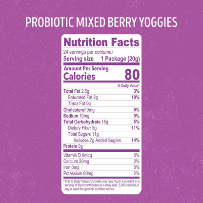 Nature's Garden Probiotic Mixed Berry Yoggies, 24 ct.