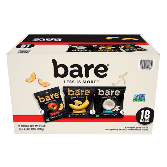 Bare Snacks Baked Crunchy Variety Pack, 0.53oz, 18 ct.