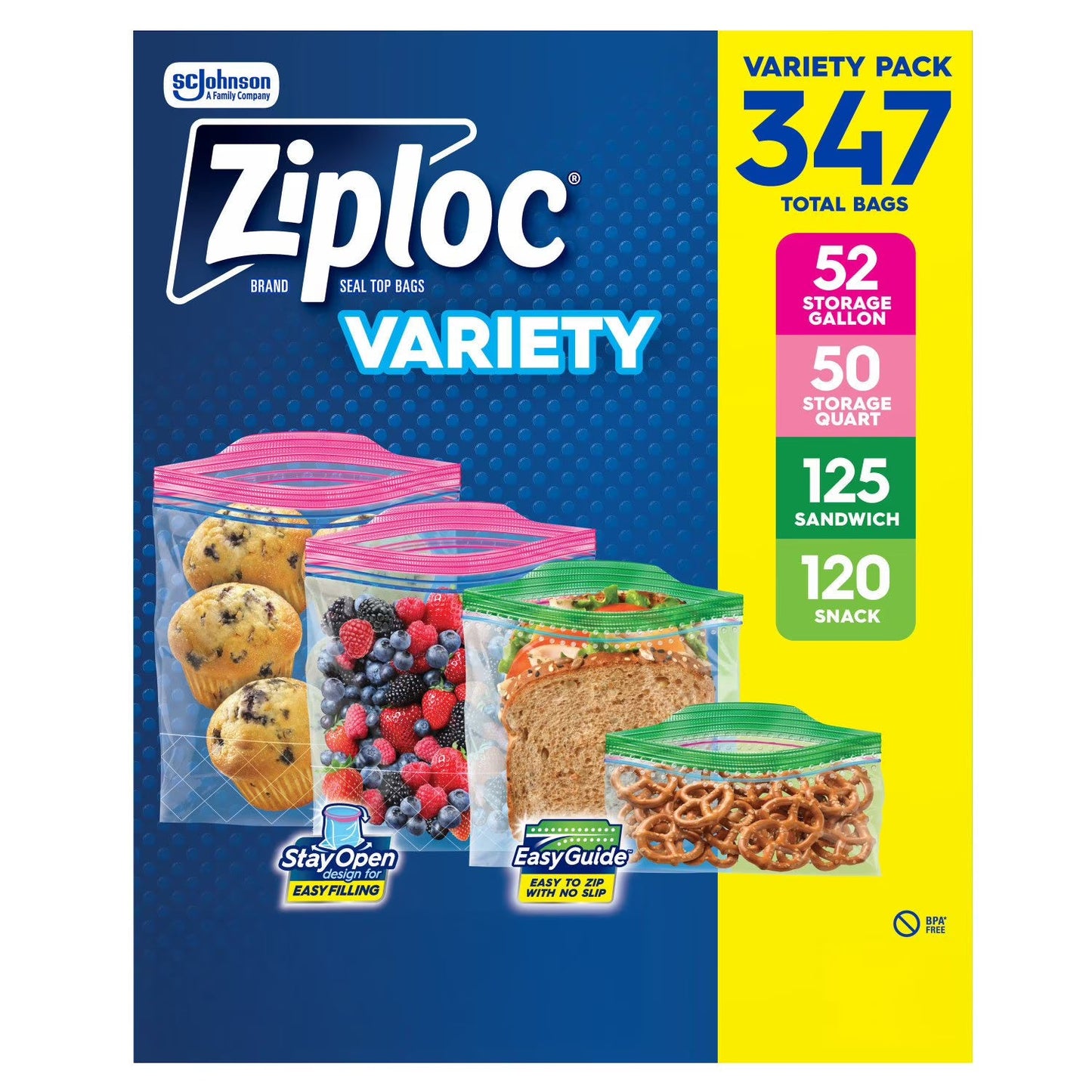 Ziploc Variety Pack, 347 ct.
