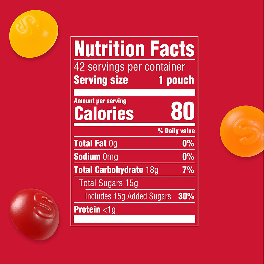 Skittles Fruit Snacks, 0.8oz, 42 ct.