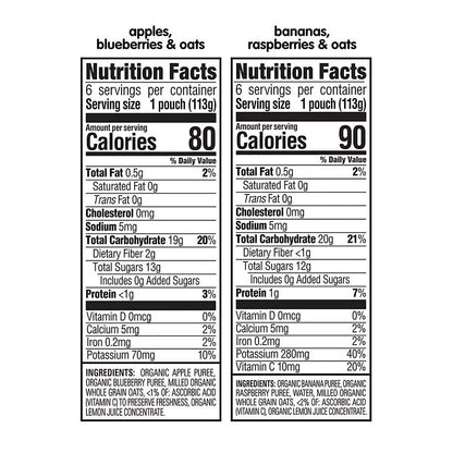 HappyBABY Organic Fruit & Oat Pouches Variety Pack, 12 ct.