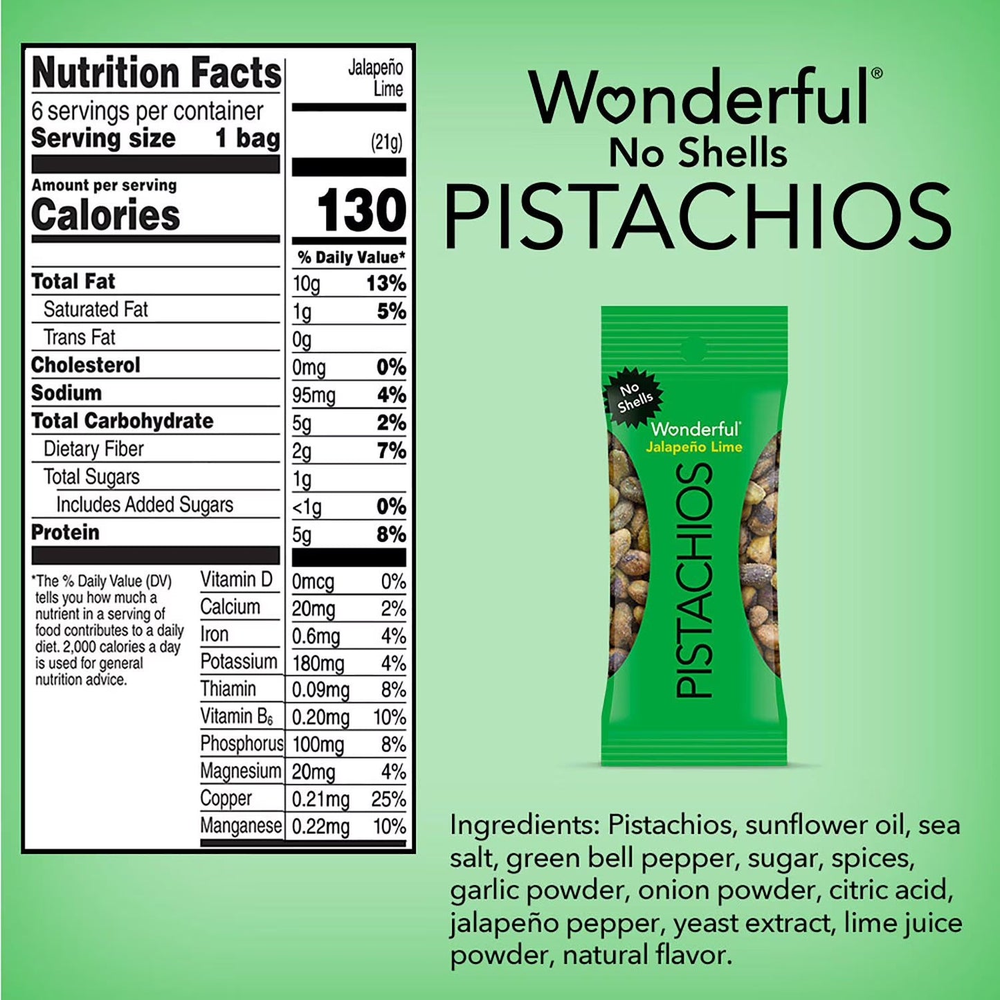 Wonderful Pistachios Variety Pack, 0.75 oz, 21 ct.