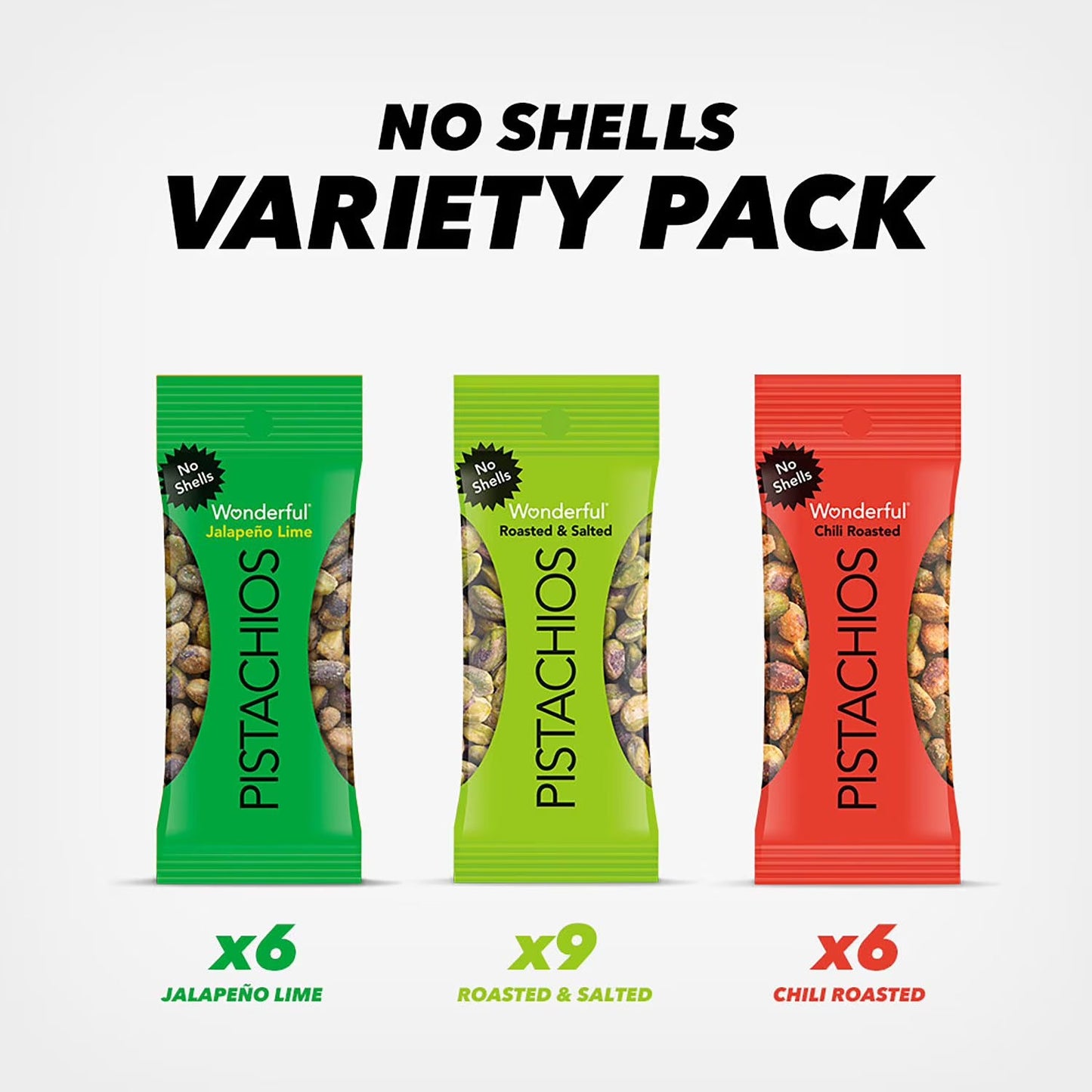 Wonderful Pistachios Variety Pack, 0.75 oz, 21 ct.
