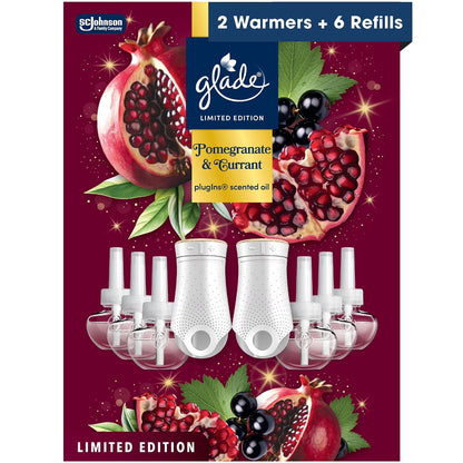 Glade Scented Plug-Ins, Pomegranate and Currents, 2 Warmers + 6 Refills