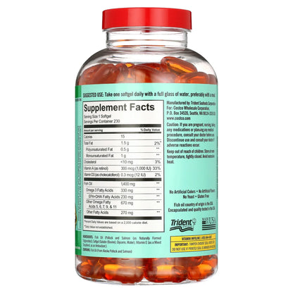 Kirkland Wild Alaskan Fish Oil 1400mg, 230 softgels