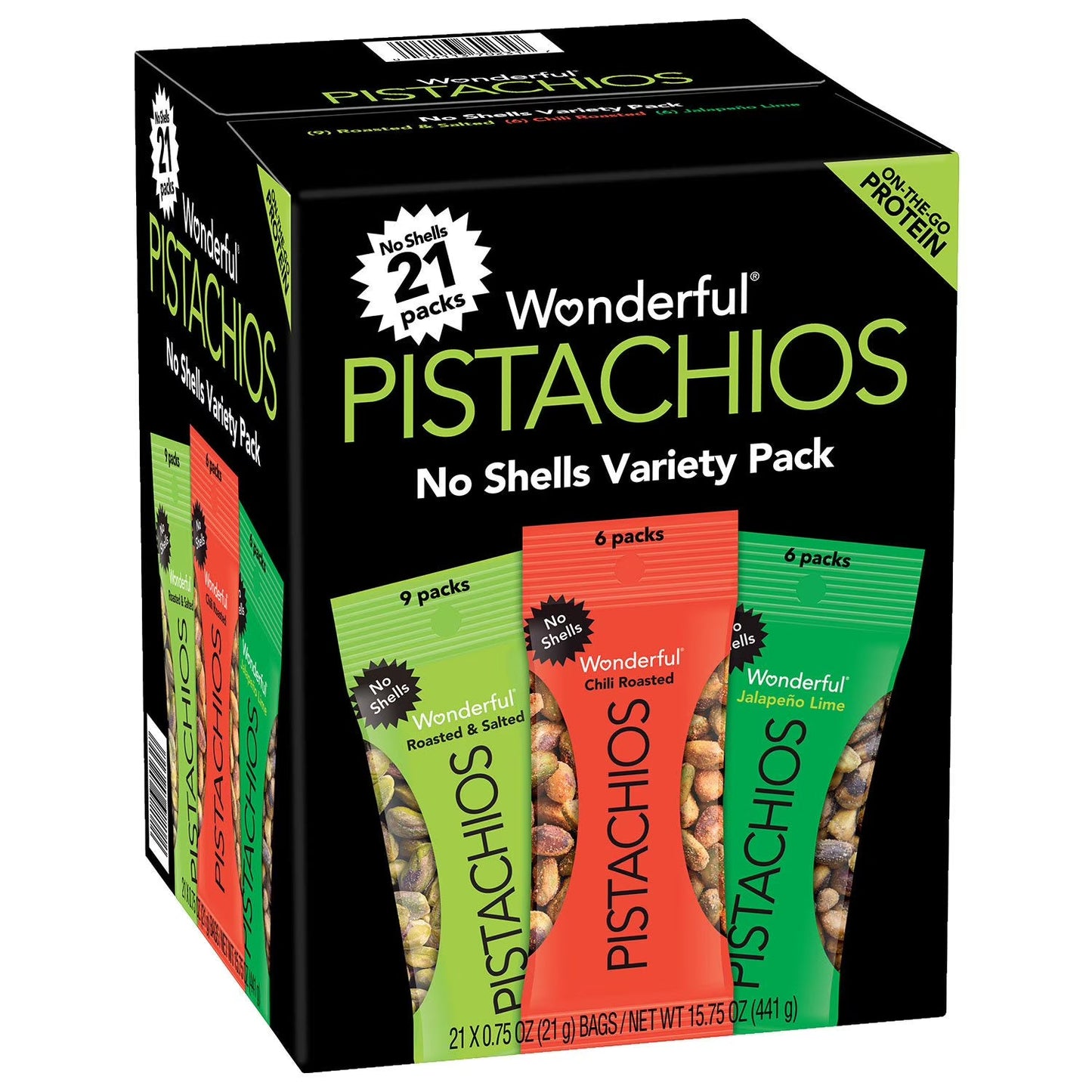 Wonderful Pistachios Variety Pack, 0.75 oz, 21 ct.