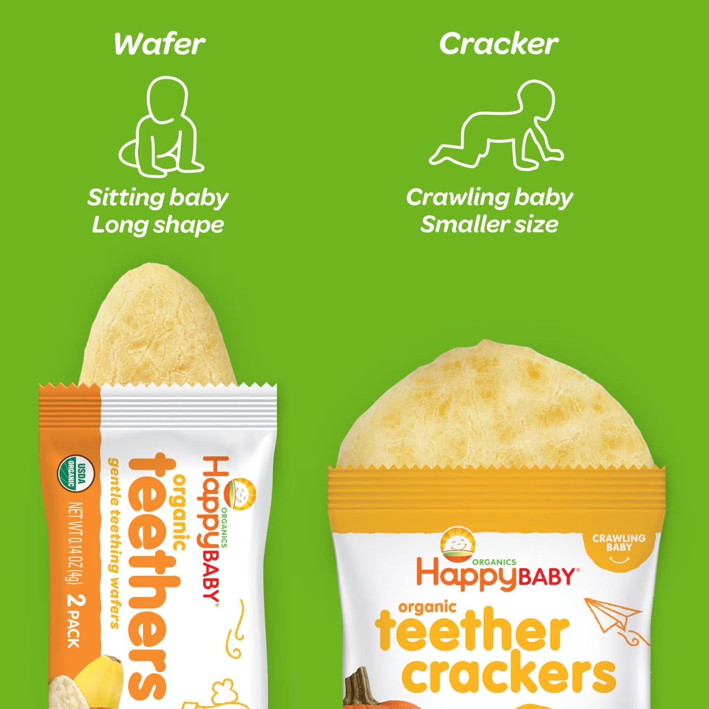 HappyBABY Organic Teether Crackers Variety Pack, 36 ct.