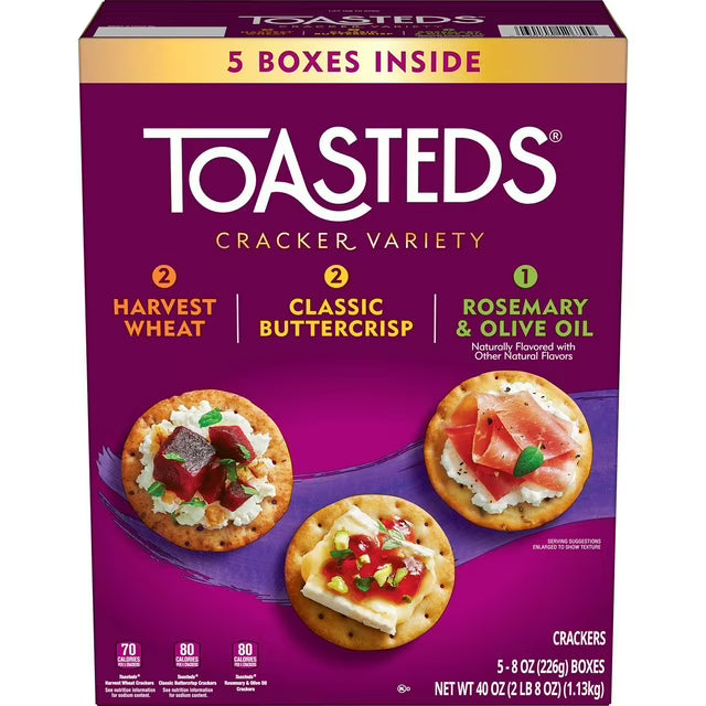 Kellogg's Toasteds Crackers Variety Pack, 40 oz.