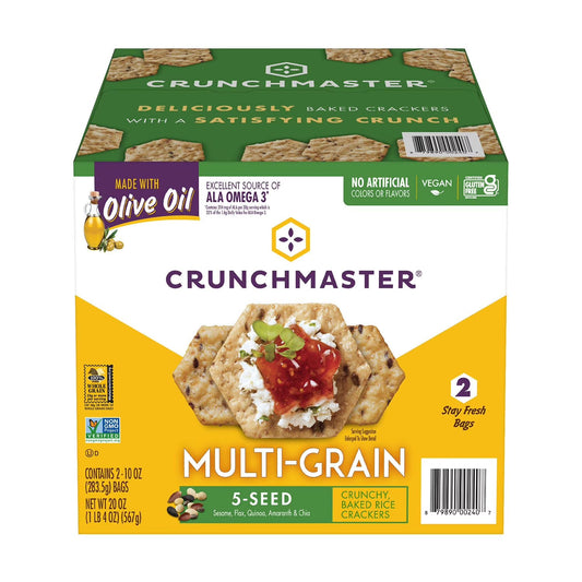 Crunchmaster 5 Seed Multi-Grain Crackers, 10 oz (2-Pack)