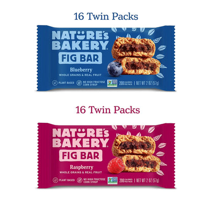 Nature's Bakery Fig Bar Variety Pack Blueberry and Raspberry, 2 oz, 32 ct.