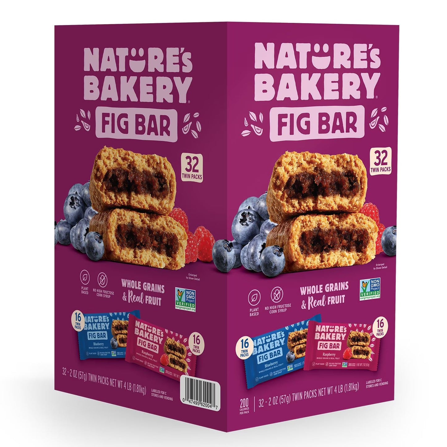 Nature's Bakery Fig Bar Variety Pack Blueberry and Raspberry, 2 oz, 32 ct.
