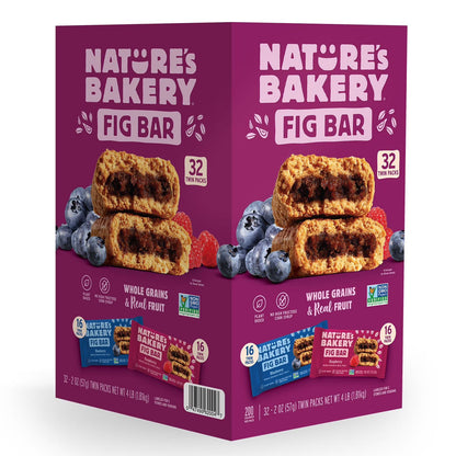Nature's Bakery Fig Bar Variety Pack Blueberry and Raspberry, 2 oz, 32 ct.