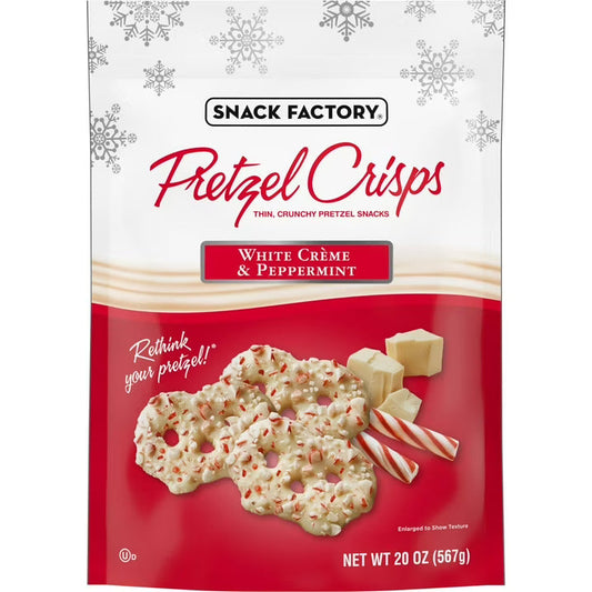 Snack Factory White Creme and Peppermint Pretzels, 20 oz.