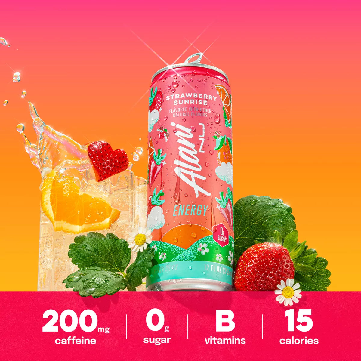 Alani Nu Strawberry Sunrise Energy Drink, 12 oz.