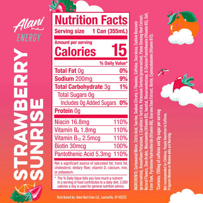 Alani Nu Strawberry Sunrise Energy Drink, 12 oz.