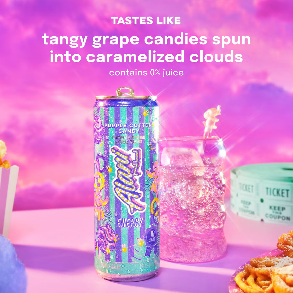 Alani Nu Purple Cotton Candy Energy Drink, 12 oz.