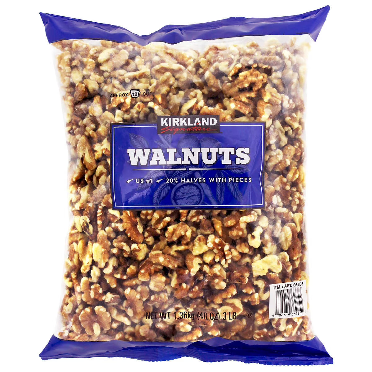 Kirkland Unsalted Walnut Halves, 3 lbs.