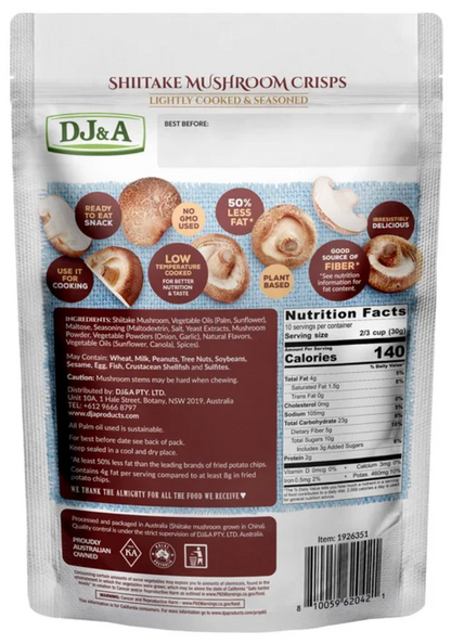 DJ&A Shiitake Mushroom Crisps, 10.58oz