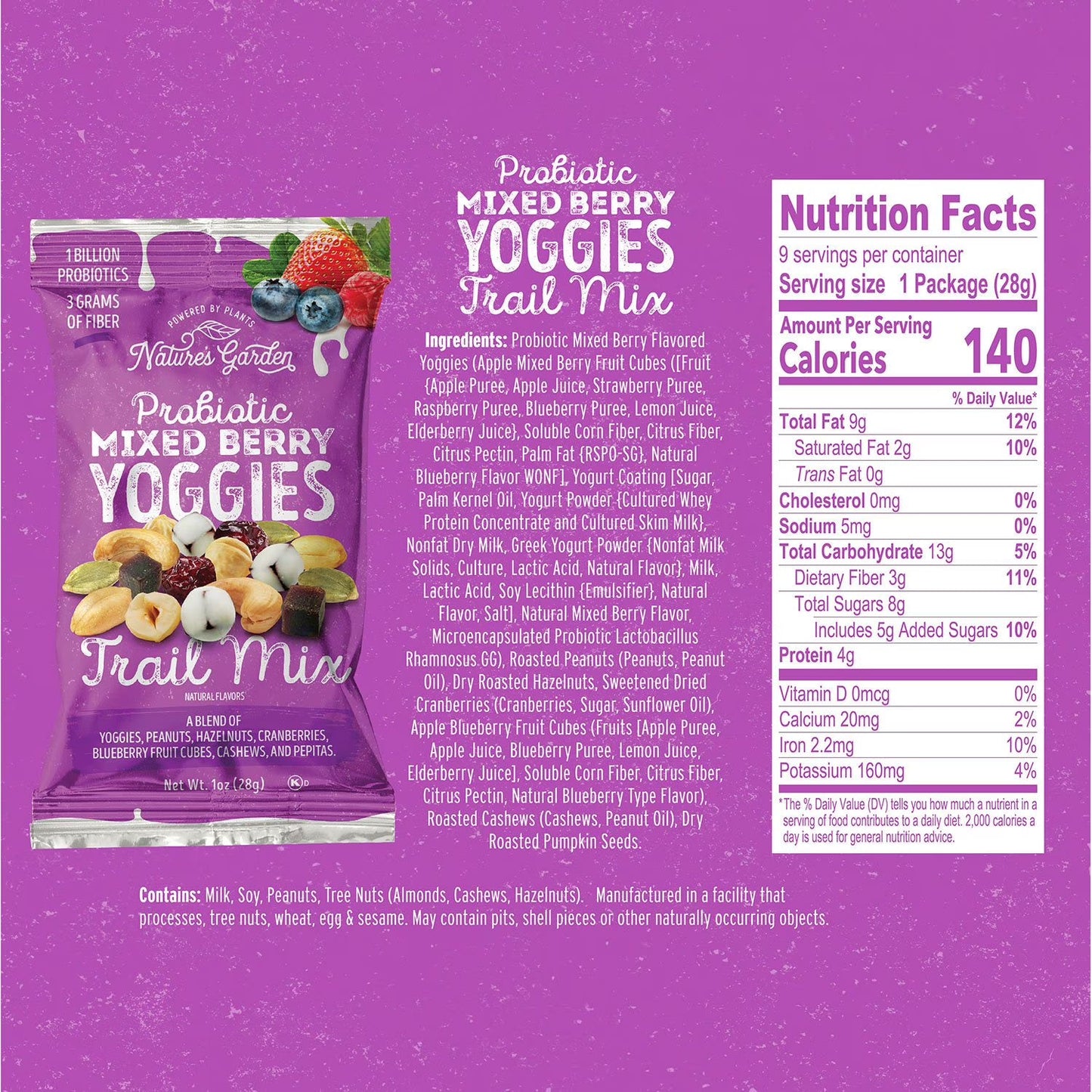 Nature's Garden Yoggies Trail Mix Variety Pack, 1 oz, 24 ct.