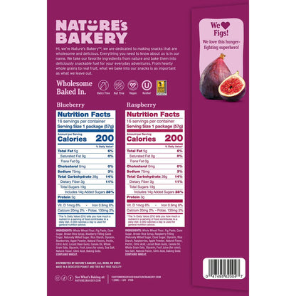 Nature's Bakery Fig Bar Variety Pack Blueberry and Raspberry, 2 oz, 32 ct.