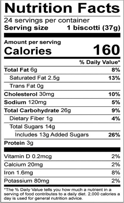 Nonni's Biscotti Almond & Dark Chocolate, 1.33 oz, 25 ct.