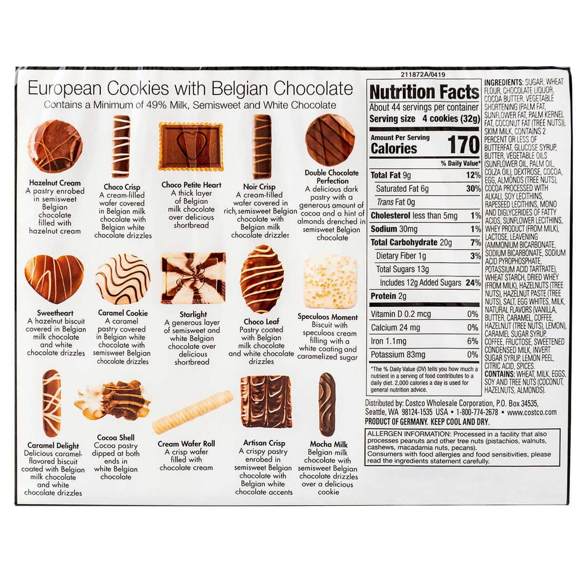 Kirkland European Cookies with Belgian Chocolate, 49.4 oz.