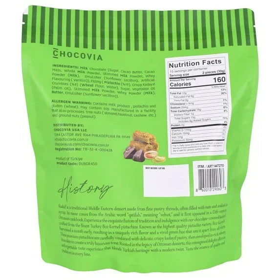 Chocovia Dubai Chocolate, 15.87oz.