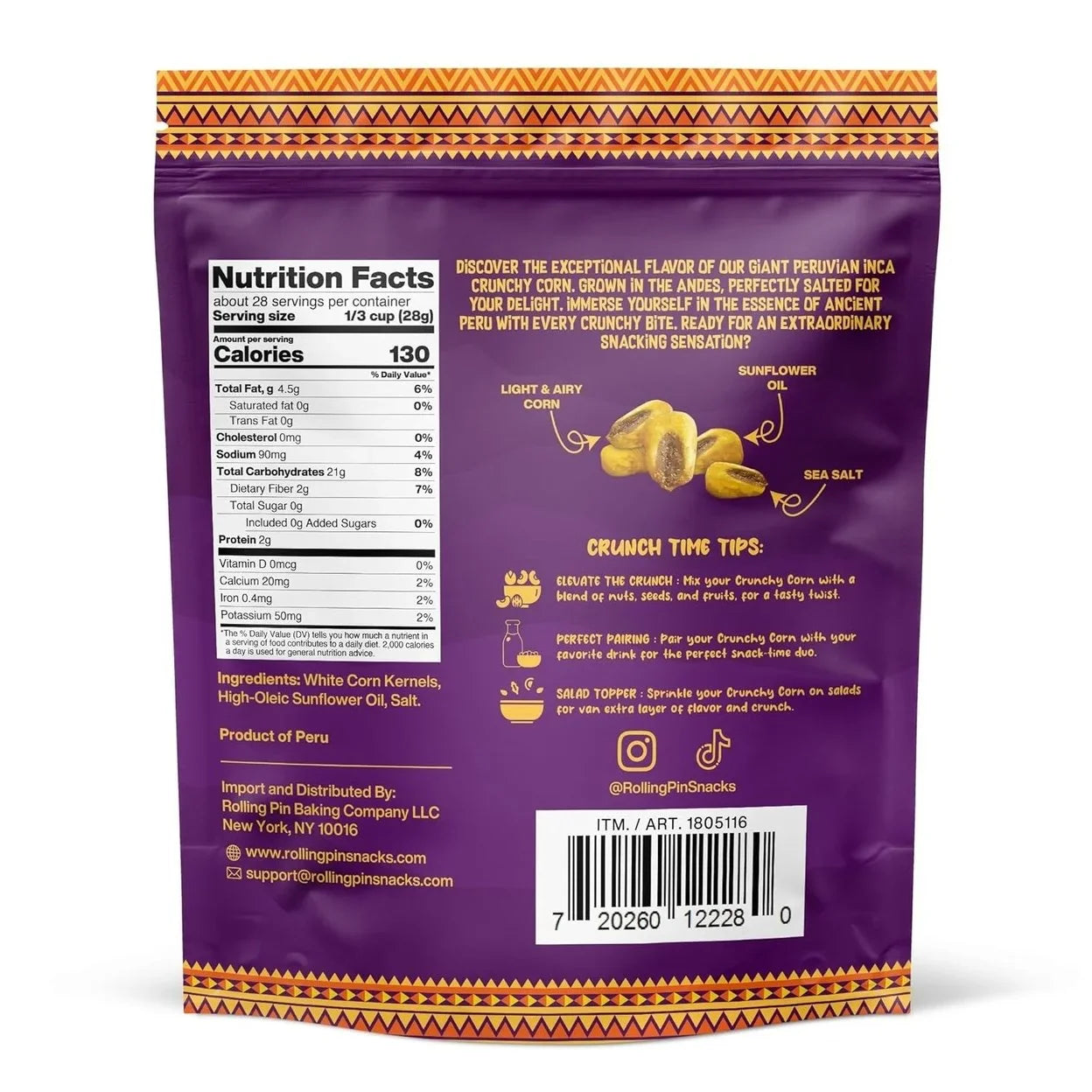 Rolling Pin Giant Peruvian Crunchy Corn, 28 oz.